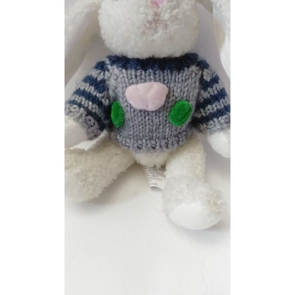 Chrisha Playful Plush Vtg. 80s Bunny Rabbit in Sweater 8" Stuff Animal Plush BI - Picture 6 of 8